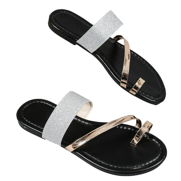 amlbb Sandals for Women Casual Summer Women Flats Flip Flops Open Toe  Comfortable Shoes Non-Slip Causal Sandals Flat Sandal