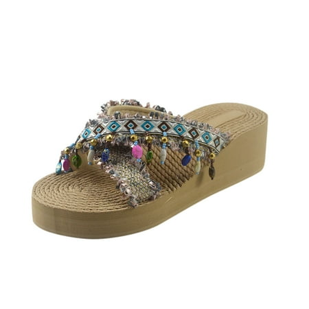 

Fashion Women Beach Breathable Sandals Home Slipper Flip-Flops Wedges Shoes