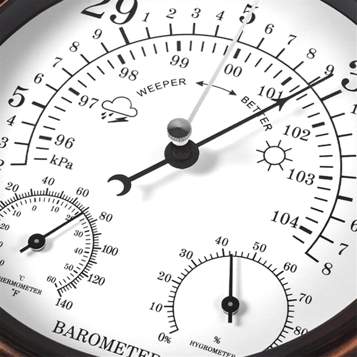 Barometer Thermometer Hygrometer Atmospheric Pressure Temperature Gauge Outdoor Weather Station Humidity Meter