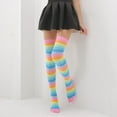 thumbnail image 3 of Women Girls Fancy Rainbow Colorful Stripes Over Knee Long Socks Cospla, 3 of 15