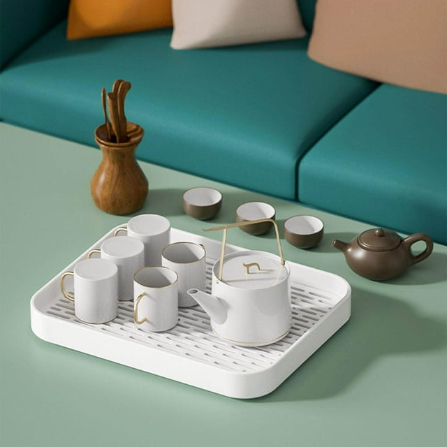 kurtrusly Tidy Rack Dish Tray Water Cup Drainer Household Kitchen for Tea Cup Living Room Cups Large
