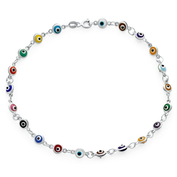 Bling Jewelry Womens Protection Amulet Evil Eyes Anklet Ankle Bracelet Gold Plated Sterling Silver