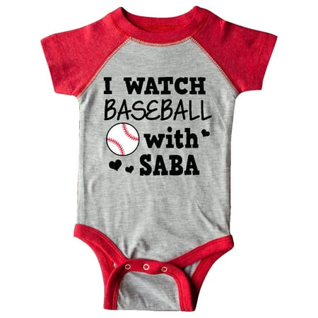 

Inktastic I Watch Baseball with My Saba Gift Baby Boy or Baby Girl Bodysuit