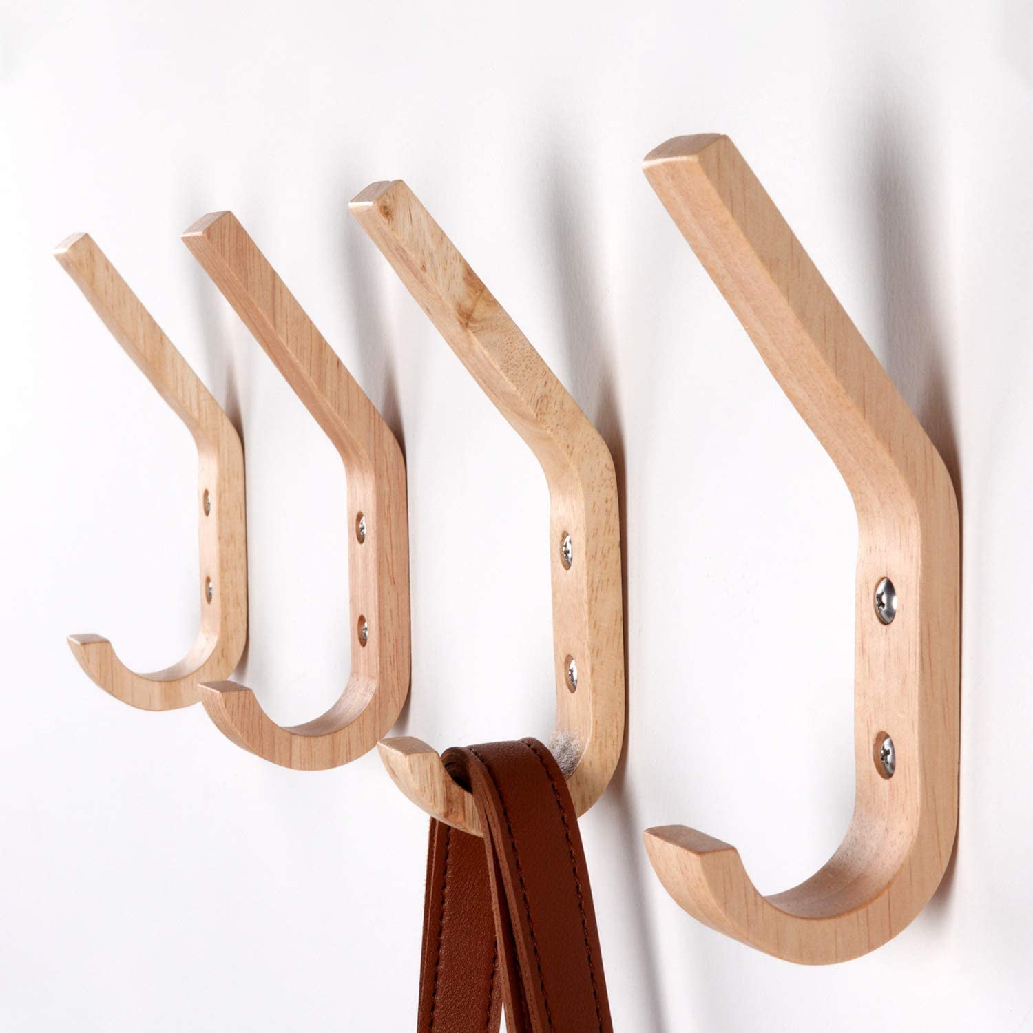 Space Hook Wall Set Modern Wooden Peg Oak Coat Organizer Hangers Rack Craft New 