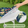 thumbnail image 5 of Pioneer Flower Floral Print Pattern Round Fitted Tablecloth with Elastic Edge,Dining Table Cover Waterproof,Outdoor Round Tablecloth for Camping,Dining,Indoor and Outdoor, 5 of 7