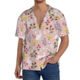 thumbnail image 3 of Xecao offers the Bunny And Flower for Men's Casual Short-sleeved Shirt, a button-up collared shirt with a pocket, perfect for beach vacations and yacht travel in the Large size., 3 of 7