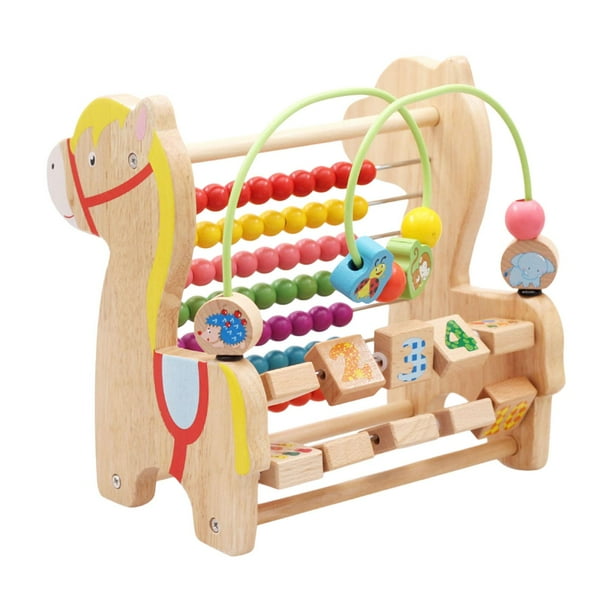 Juguete de laberinto de cuentas para niños de 1, 2 y 3 años, Ábaco colorido de madera, juguete circular educativo, juguetes circulares para niños,