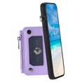 thumbnail image 2 of SaniMore for Samsung Galaxy S23 PU Leather Case, Zipper Purse RFID Blocking 4 Card Slots Removeable Wrist Strap Protective Handbag Flip Cover Stylish Shockproof for Girls Women, Purple, 2 of 8