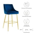 thumbnail image 3 of Bar Stool Chair Barstool, Blue Navy, Velvet, Modern Contemporary, Mid Century Bar Pub Cafe Bistro Hotel Lounge Dining Kitchen, 3 of 8