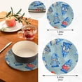 thumbnail image 2 of SKYSONIC Christmas Blue Gnomes Girl Pot Holders Trivets, 2 Pcs Heat Resistant Trivets,Watercolor Cotton Thread Weave Mats for Hot Pads Pans Pot Bowl Teapot for Kitchen Decor, 2 of 7