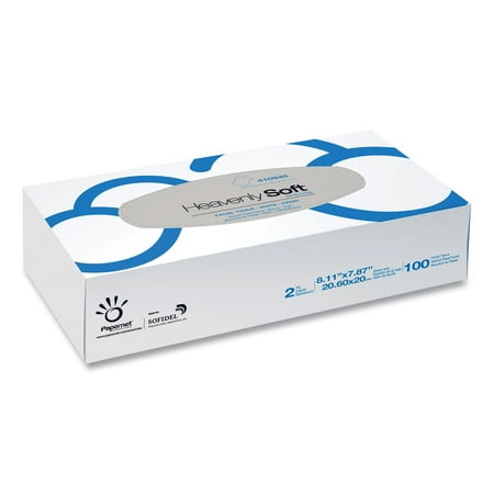 Heavenly Soft Facial Tissue, 2-Ply, 7.9 X 8.3, White, 100/flat Box, 30 Boxes/caton | Bundle of 5 Cartons