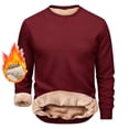 thumbnail image 5 of Chiccall Mens Fleece Sweatshirts Crewneck Long Sleeve Solid Pullover Tops Fall Winter Warm Comfy Casual Loose Fit Sweatshirts, 5 of 5