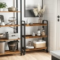 thumbnail image 2 of VASAGLE 3-Tier Narrow Storage Cart, Rolling Cart with Wheels, Steel Frame, Slim Storage Cart for Kitchen, Dining Room, Laundry Room, Adjustable Feet Included, Industrial Style, Rustic Brown and Black, 2 of 7