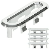 FRCOLOR 5Pcs Rubber Sink Overflow Cap Silver Plastic Oval Bathroom Sink Accessories for Home