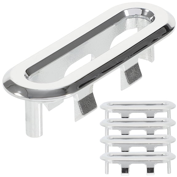 FRCOLOR 5Pcs Rubber Sink Overflow Cap Silver Plastic Oval Bathroom Sink Accessories for Home