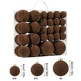 thumbnail image 2 of 46-Pack Flocked Christmas Balls, Velvet Christmas Tree Ornaments Set, Plastic Xmas Hanging Balls for Home Holiday Decor(Brown), 2 of 6