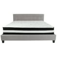 thumbnail image 3 of Flash Furniture Chelsea King Size Upholstered Platform Bed in Light Gray Fabric with Pocket Spring Mattress, 3 of 3