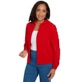 thumbnail image 3 of Alfred Dunner Womens Zip-Front Chenille Collared Cardigan, 3 of 4