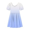 thumbnail image 6 of Ashirexll Girls Summer Dress Children Short Sleeve Round Neck Classic Back Solid Color Casual A-Line Dress for Preteen Kids, 6 of 7