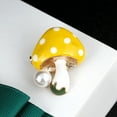 thumbnail image 4 of Jiaroswwei Unisex Brooch Pin Mushroom Faux Pearl Jewelry Plant Appearance Electroplating Badge Clothes Decor, 4 of 8