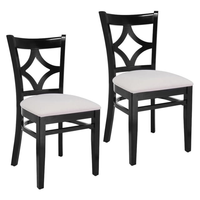 Curtain Back Side Chair in Black (Set of 2)
