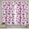 thumbnail image 2 of Ambesonne Purple Valance & Curtain, Romantic Butterflies, 55"x24", Maroon Purple Pale Pink, 2 of 6