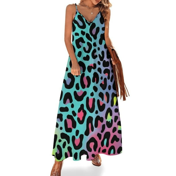 Vestido sin mangas con estampado de leopardo neón Vibes Acid Dip Total Trip ropa mujer verano 2024