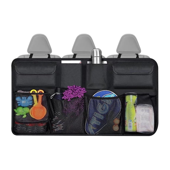 Car Trunk Organizer, Super Capacity Backseat Car Organizer for SUV/Truck/MPV(35"*18.1"), Hanging Car Storage Organizer with 8 Pocekts, Car Accessories for Women and Men- Black