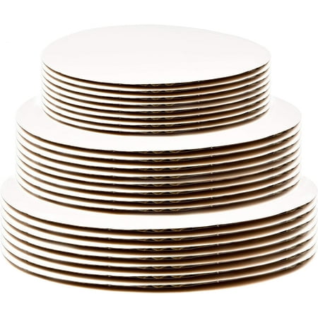 Gift Boutique Round Cardboard Cake Boards Base Assorted Sizes (24 Pack)