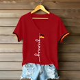 thumbnail image 4 of Women's Germany Football Graphic T-Shirt, Women's V-Neck T-Shirt German Soccer Letter Print Graphic Tee, Casual Fashion Top, Summer Short Sleeve Blouse for Soccer Tournament 2026 Red Size: XL, 4 of 4