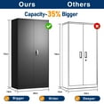thumbnail image 6 of GAEANET Metal Storage Cabinet, 72 inches Locking Steel Storage Cabinet with 4 Adjustable Shelves,Garage Storage Cabinet with 2 Doors,Assembly Required, Black, 6 of 7