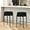 Black, variant on WOLEGEDO Counter Height Bar Stools, Set of 2, 24" Modern Backless Bar Stools, Ideal for Kitchen Counter, Kitchen Island, Boucle Sherpa Padded Cover, with Round Soft Seat and Foot Rest Black