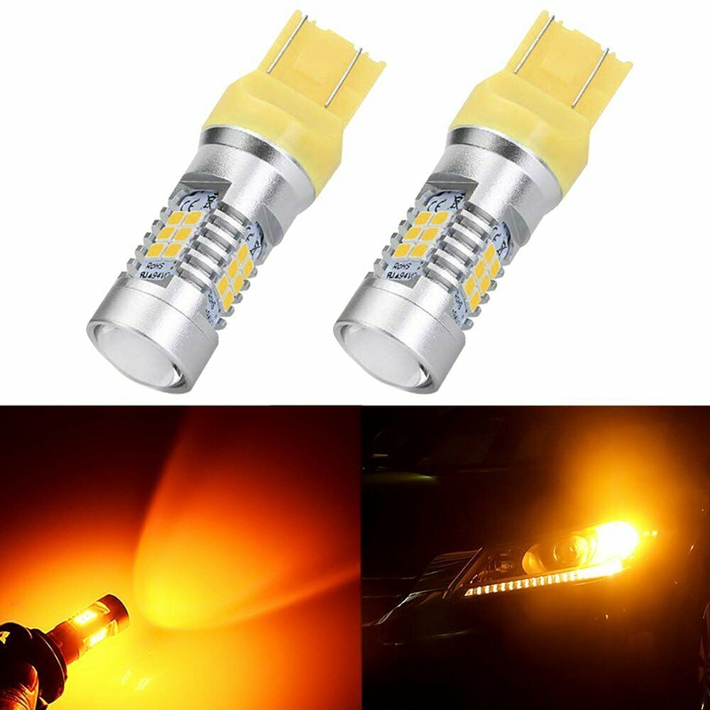 CAR ROVER Super Bright 7440 7441 7443 7444 992 T20 Canbus LED Light Bulbs with Projector Replacement for Back Up Reverse Turn Signal Brake Tail Lights Xenon White, 2 Pack