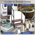 thumbnail image 6 of YOHKOH Hot Tub Steps with Handrail - 2 Step Outdoor Stairs for Above Ground Pool & Spa, 400 LBS, 6 of 7
