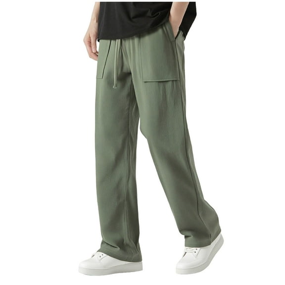 Dxzfnsa Men's Athletic Pants with Zip Pockets, Lightweight, Quick Dry, Workout Sweat Pants mens pants(Army Green,L)