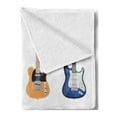 thumbnail image 2 of Guitar Soft Flannel Fleece Throw Blanket, Wide Variety of String Instruments Realistic Musical Pattern Jazz Bluescoustic, Cozy Plush for Indoor and Outdoor Use, 50" x 70", Multicolor, by Ambesonne, 2 of 5