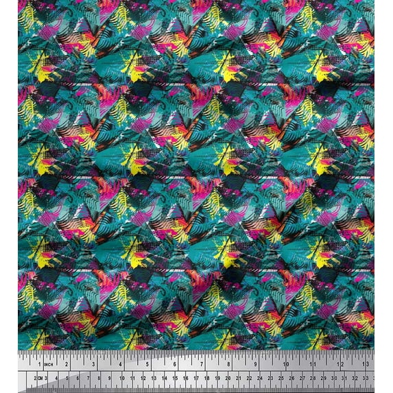 Soimoi Velvet Fabric Animal Skin Abstract Printed Craft Fabric by the Yard 58 Inch Wide