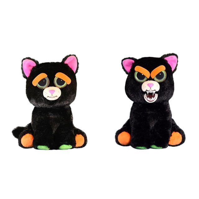 Peluche Feisty Pets Cranky Cathy, Interactivo Black Cat Plush 8.5