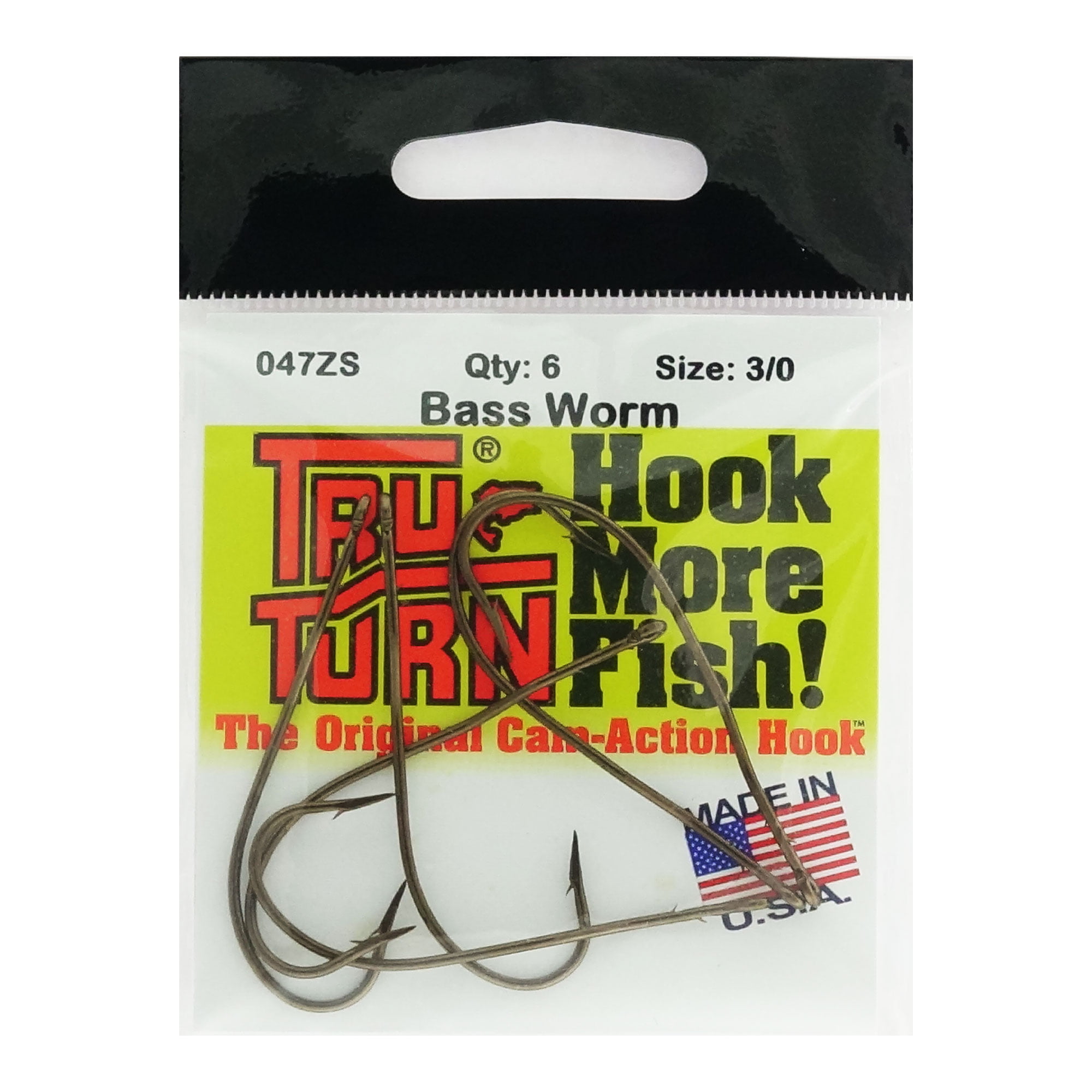 Tru Turn Bass Worm Hook 3/0 / 6