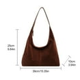 thumbnail image 2 of Women Suede Hobo Bag Large Capacity Underarm Bag Slouchy Bag Travel Bag Ladies Shoulder Bag (Brown), 2 of 10