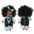 thumbnail image 3 of 8 inch Lifelike Silicone Vinyl Newborn Baby Dolls, African American Baby Black Dolls, give for Kids and Girl Holiday Birthday Gift, African Black Dolls, Reborn Doll, 3 of 6