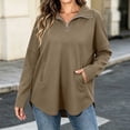 thumbnail image 4 of AloohaidyvioNo Boundaries Womens Half Zip Fleece Sweatshirts Fall Oversized Trendy Long Sleeve Casual Pullover Tops, 4 of 8
