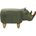 thumbnail image 3 of Critter Sitters 14-In. Seat Height Green Rhino Animal Shape Fabric Ottoman, 3 of 16