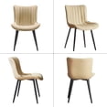 thumbnail image 3 of Kidol & Shellder Upholstered Dining Chair Set of 2 PU Fuax Leather Mid Back Kitchen Side Chairs, Beige, 3 of 6