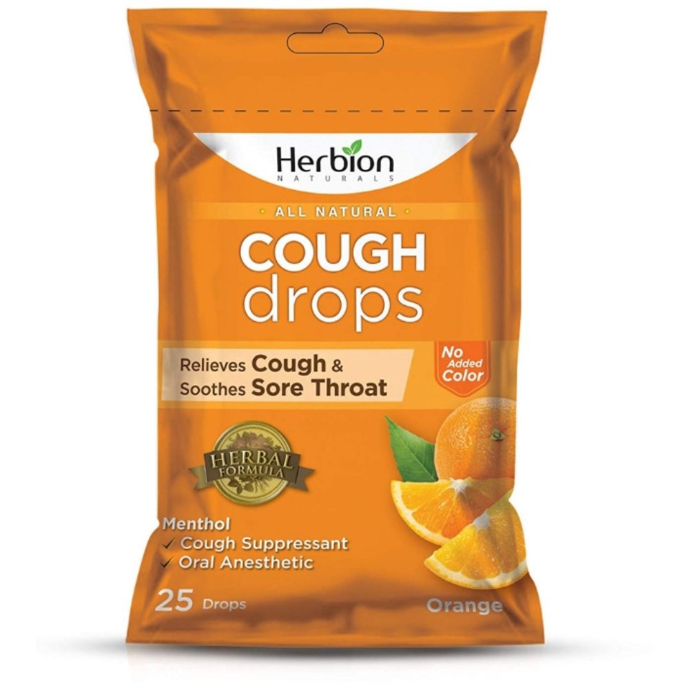 Herbion Naturals Cough Drops, Orange Flavor, 25 ea