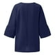 thumbnail image 5 of Vestidos Casuales Para Mujer, Blusas De Mujer De Moda Blusa de lino y imitación de cuello en V para mujer, de manga 3/4, estilo verano, 5 of 5
