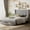 Gray, variant on Leumius Queen Size Platform Bed with A Storage Drawer,Velvet Upholstered Bed Frame with Wingback Vertical Channel Tufted Headboard,Gray