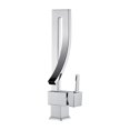thumbnail image 1 of Grifo de cascada para fregadero de cocina moderno, grifo de agua fría y caliente con encimera dorada giratoria creativa de cobre, 1 of 6
