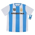 thumbnail image 4 of Icon Sports Officially Licensed Argentine Football Federation Lionel Messi Fan Pack - 3-Piece Soccer Set - Game Day Shirt, Shorts & Socks - Unisex Kids - AFA001UF Light Blue YM, 4 of 8