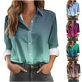 thumbnail image 2 of Samickarr Button Down Shirt for Women Long Sleeve Collared Casual Pullover Fall Fashion Solid Color Daily Outfits, 2 of 6